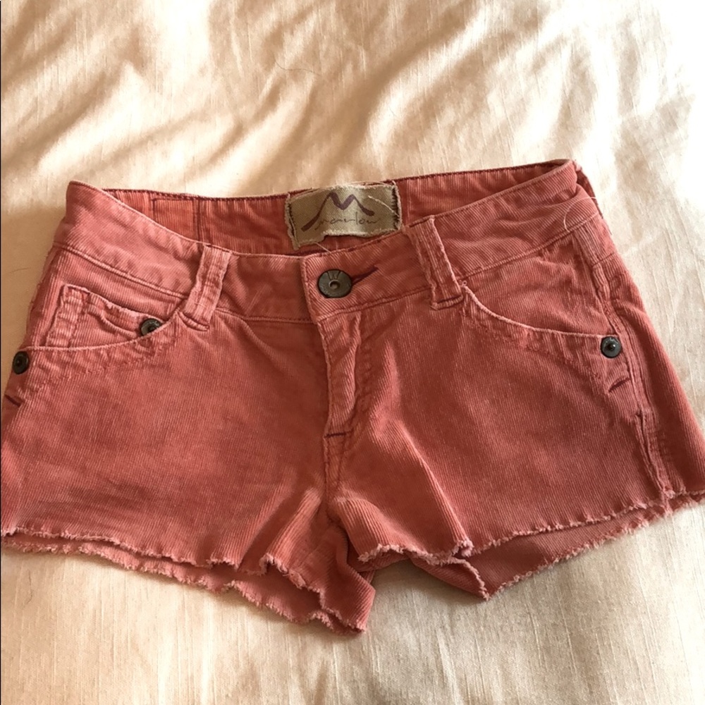 Marlow corduroy coral shorts